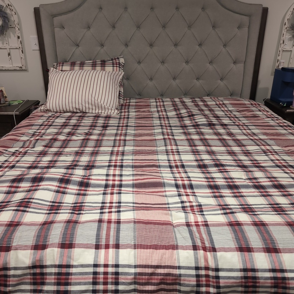 Tommy Hilfiger Americana Plaid Reversible Queen Comforter Set Woolrich Bed Skirt
